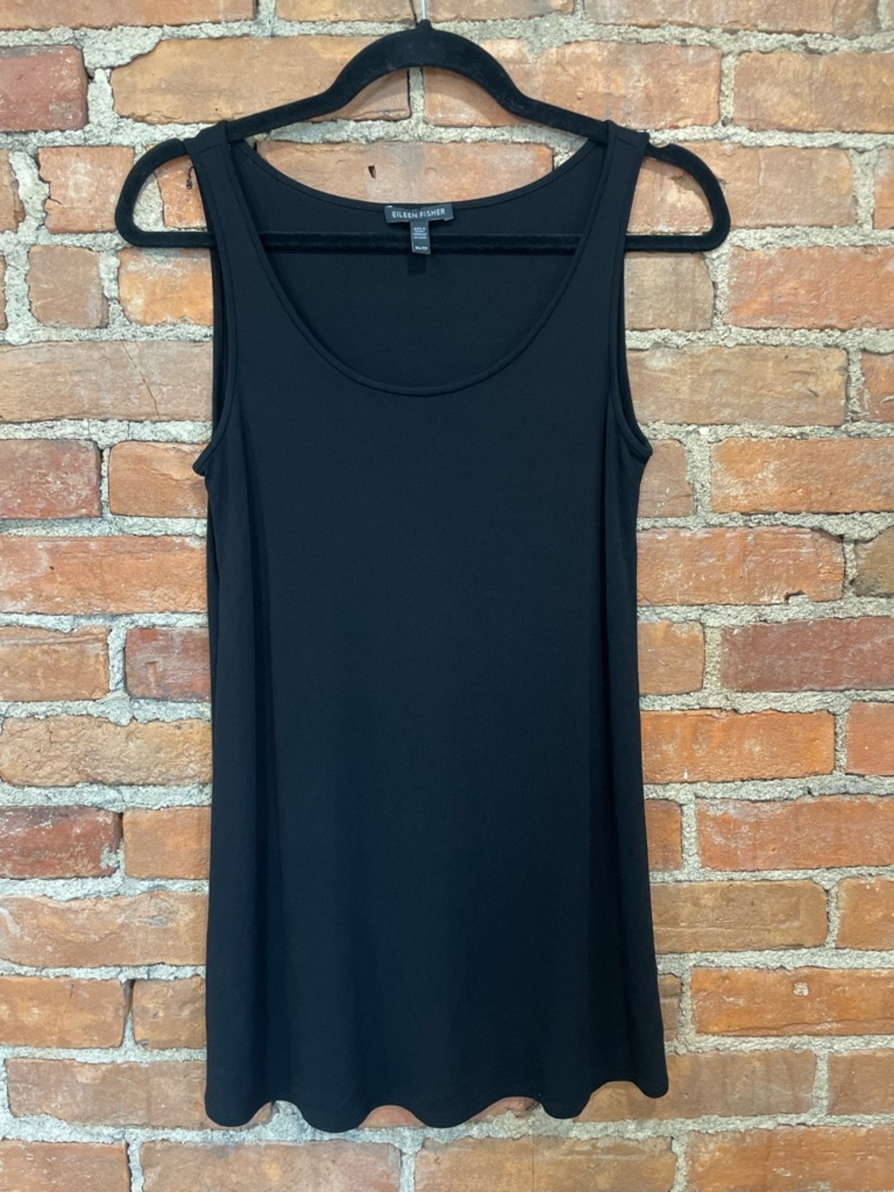 Like New Eileen Fisher Black Scoop Neck Tank Top | Size XS | 100% Silk